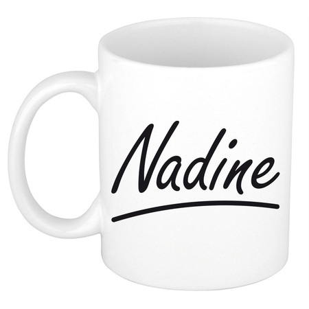Name mug Nadine with elegant letters 300 ml
