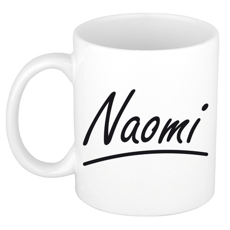 Naam cadeau mok / beker Naomi met sierlijke letters 300 ml