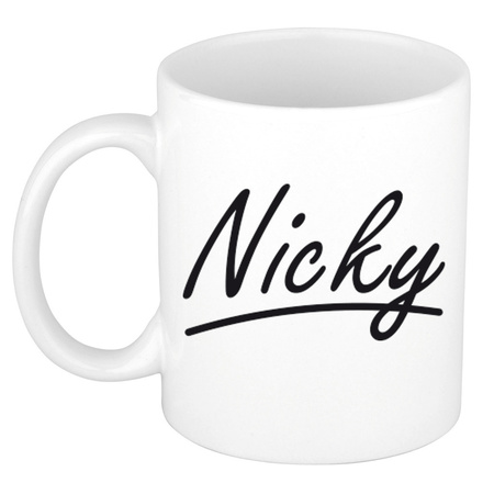 Name mug Nicky with elegant letters 300 ml