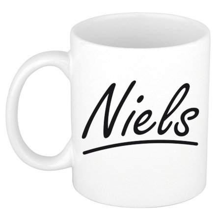 Name mug Niels with elegant letters 300 ml