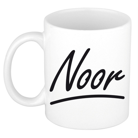 Name mug Noor with elegant letters 300 ml