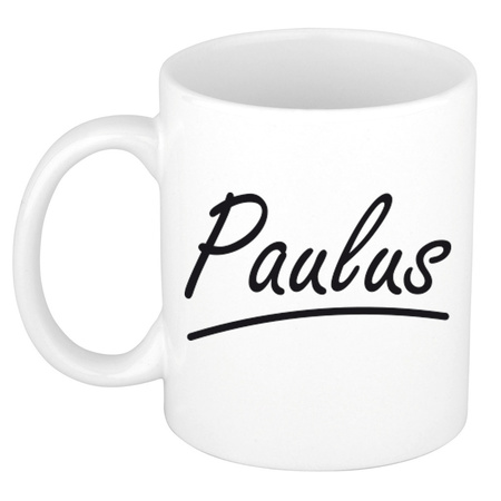 Name mug Paulus with elegant letters 300 ml