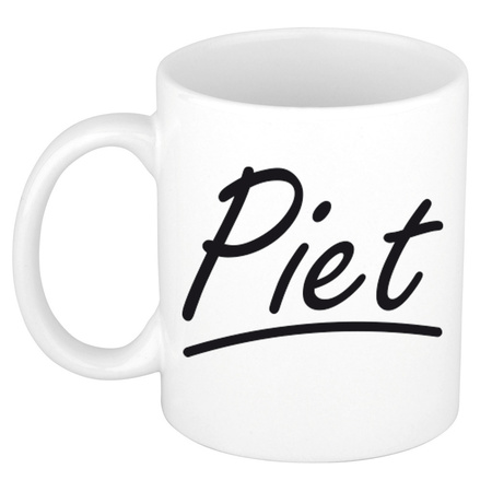 Name mug Piet with elegant letters 300 ml