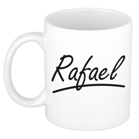 Naam cadeau mok / beker Rafael met sierlijke letters 300 ml