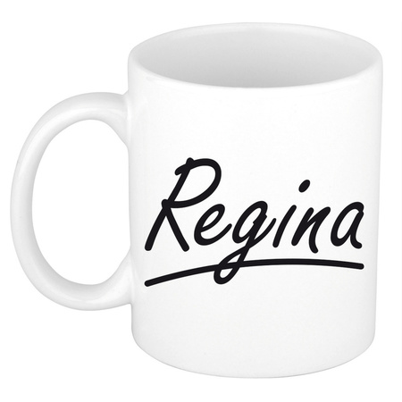 Name mug Regina with elegant letters 300 ml