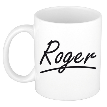 Naam cadeau mok / beker Roger met sierlijke letters 300 ml