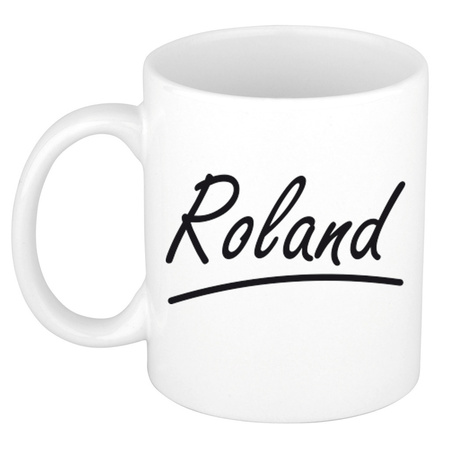 Naam cadeau mok / beker Roland met sierlijke letters 300 ml