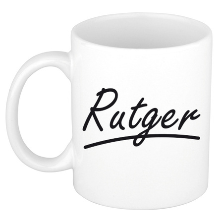 Name mug Rutger with elegant letters 300 ml