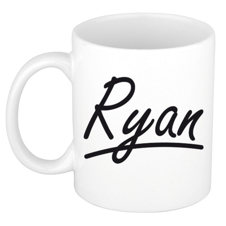 Name mug Ryan with elegant letters 300 ml