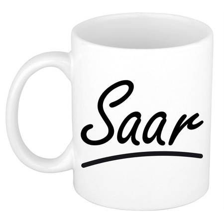 Name mug Saar with elegant letters 300 ml