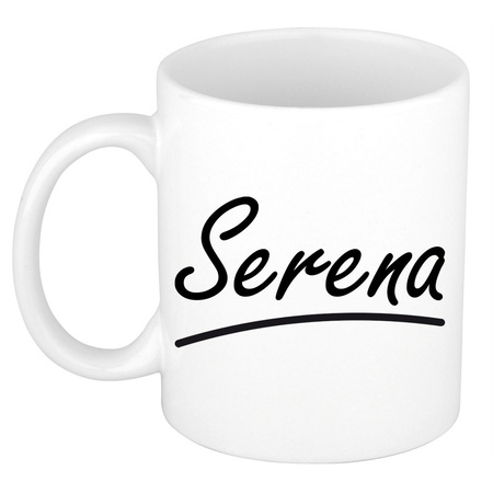 Naam cadeau mok / beker Serena met sierlijke letters 300 ml