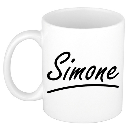 Name mug Simone with elegant letters 300 ml