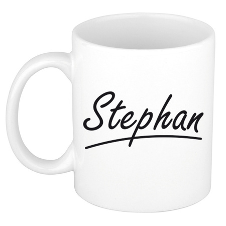 Name mug Stephan with elegant letters 300 ml
