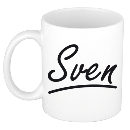 Name mug Sven with elegant letters 300 ml