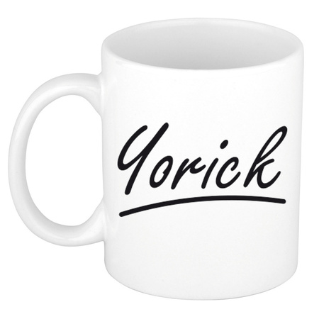 Name mug Yorick with elegant letters 300 ml