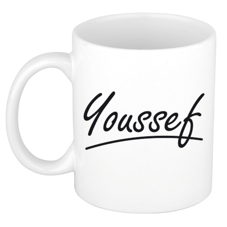 Name mug Youssef with elegant letters 300 ml