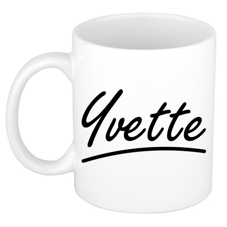 Name mug Yvette with elegant letters 300 ml