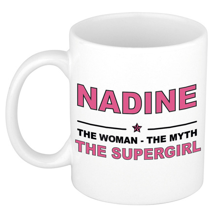 Nadine The woman, The myth the supergirl collega kado mokken/bekers 300 ml