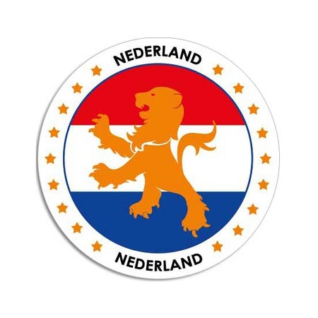 Nederland raamsticker rond 14 cm