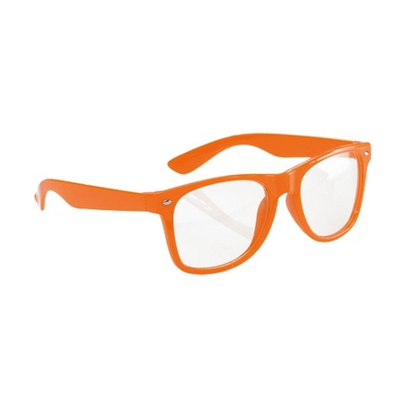 Neon party glasses orange for adults