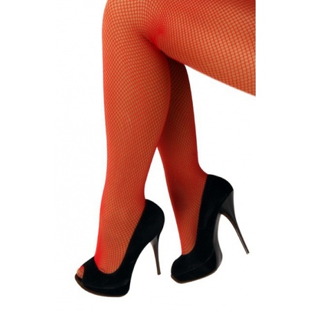 Fishnet tights red for women