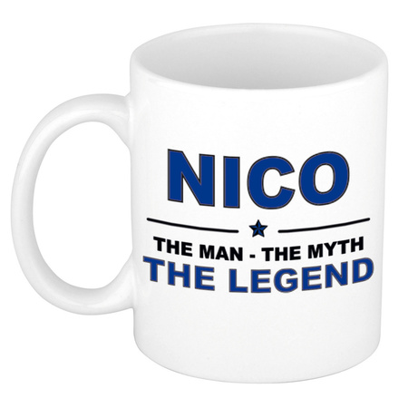 Nico The man, The myth the legend collega kado mokken/bekers 300 ml