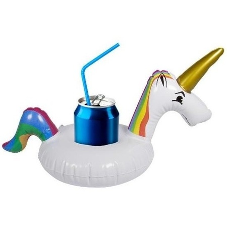 Inflatable beverage holder unicorn 34 cm