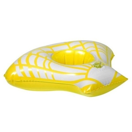 Inflatable beverage holder yellow sea shell 23 cm