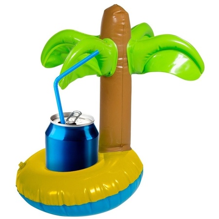 Inflatable beverage holder palmtree 22 cm