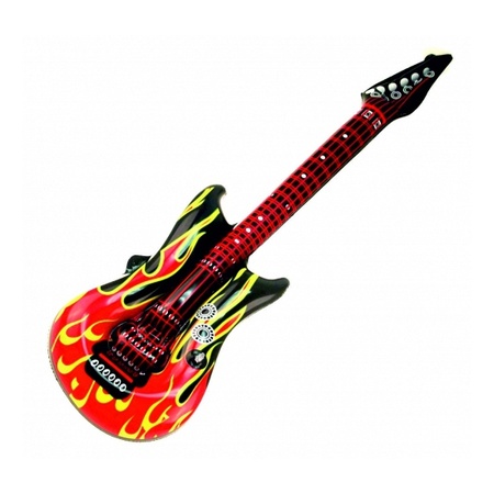 Inflatable guitar with flames 100 cm