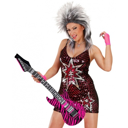 Inflatable guitar pink zebra 105 cm