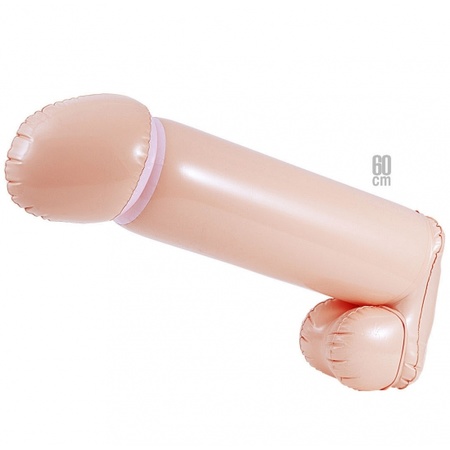 Opblaasbare penis/piemel - extra lang - 60 cm - vrijgezellenfeest - met aansluiting