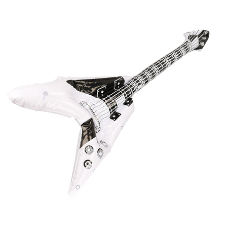 Opblaasbare rock gitaar muziekinstrument 100 cm zwart/wit