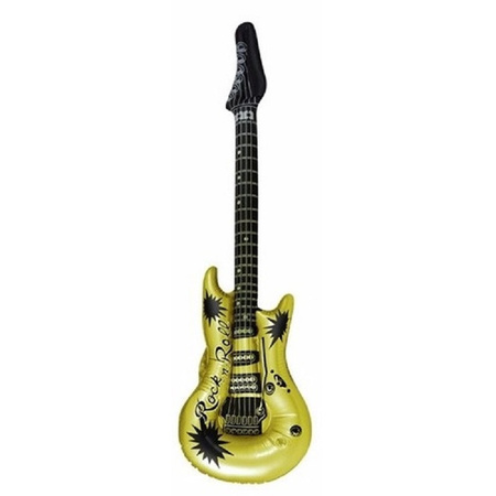 Opblaasbare speelgoed/feestartikel gitaar goud 106 cm - muziekinstrumenten