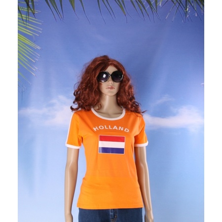 Oranje shirts met vlag van Holland dames