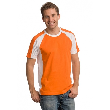 Orange mens shirt with white details
