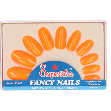 Orange artificial nails