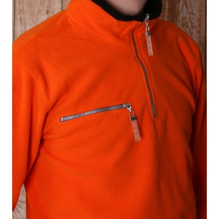 Polar oranje met zwarte fleece trui voor volwassenen