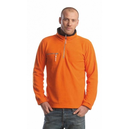 Orange with black fleece sweater for adults