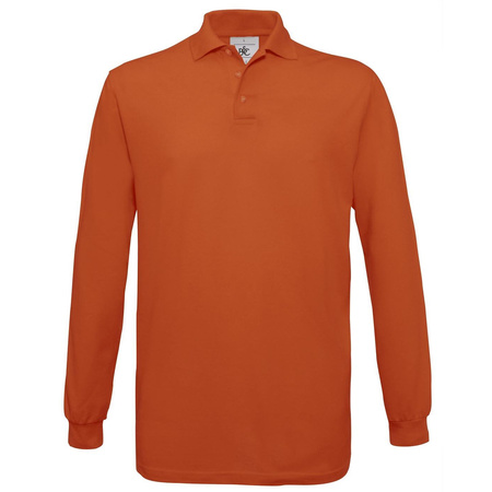 Oranje polo shirts met lange mouwen