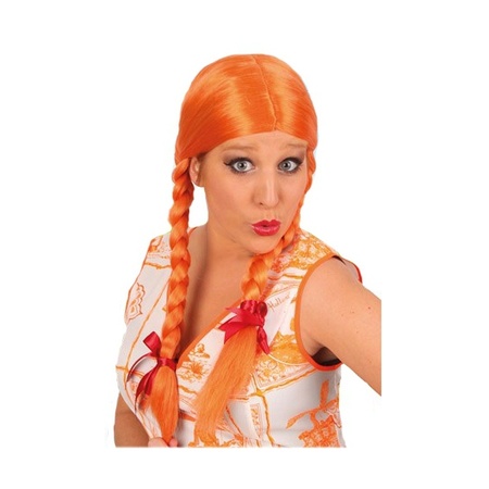 Orange wig with braids