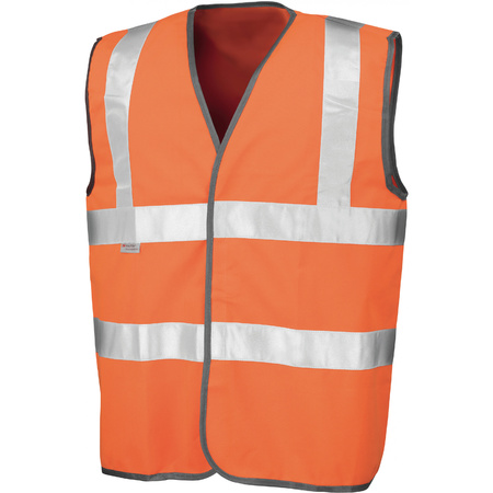 Orange safety vest with reflecting stripes