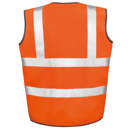 Orange safety vest with reflecting stripes