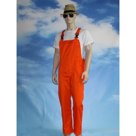 Oranje tuinbroek overall voor volwassenen
