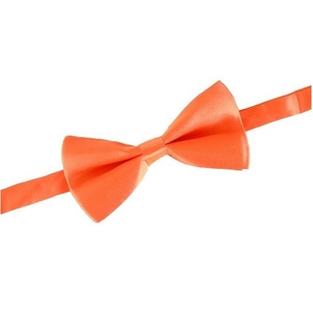 Orange fancy dress bow tie 14 cm for women/men