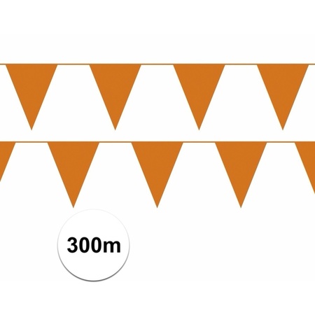 Oranje plastic vlaggenlijn budget 300 meter