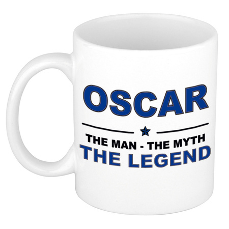 Oscar The man, The myth the legend collega kado mokken/bekers 300 ml