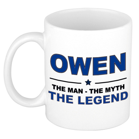 Owen The man, The myth the legend collega kado mokken/bekers 300 ml