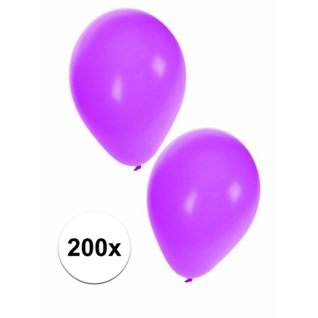 Versierings ballonnen paars, 200 st