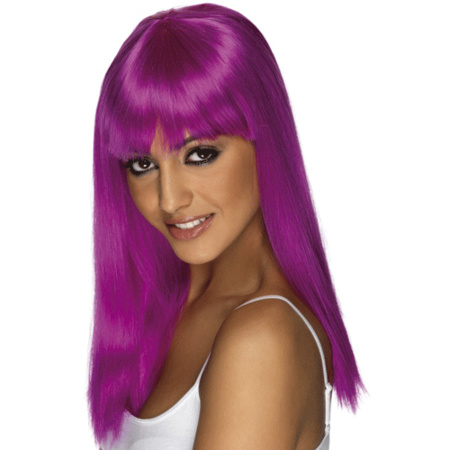 Purple long ladies wig